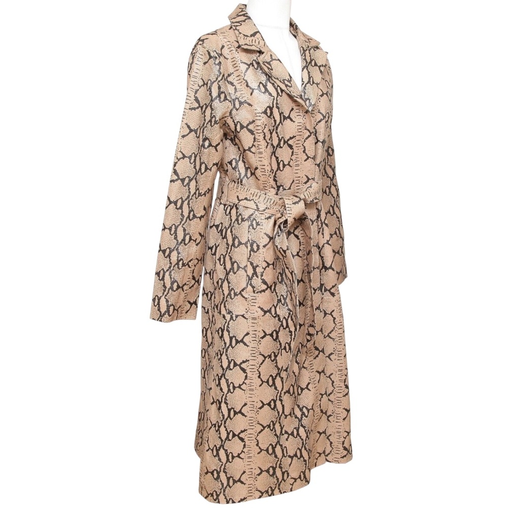 LPA Coat Leather Jacket TRENCH 415 Animal Print M - Picture 2 of 8